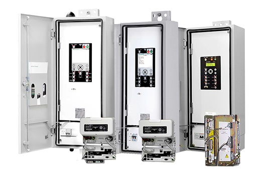 NOJA Power OSM Recloser Controller (left to right): RC15, RC10, RC01