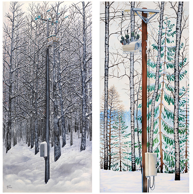 NOJA Power ACR installation in Finland painted by John H. Lynch (l) andNOJA Power ACR installation in Sweden painted by John H. Lynch (r)