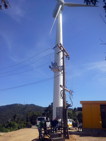 A NOJA Power OSM Recloser connecting Wind Generation to the distribution grid in the Philippines © NOJA Power 2021