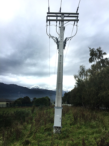 NOJA Power OSM Recloser Installation post-earthquake, Controller side