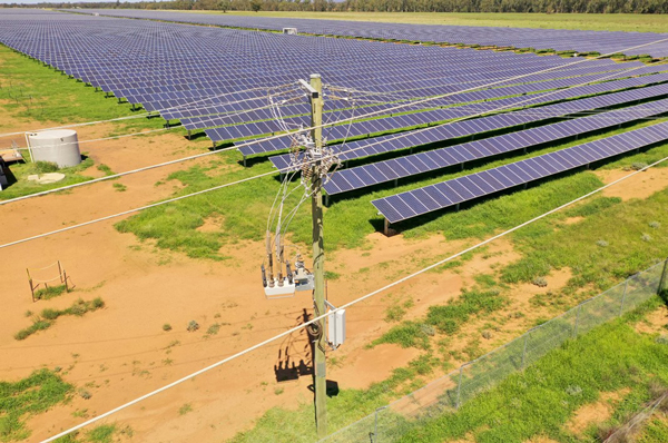 Reconectador OSM de NOJA Power como punto de conexión en una granja solar en Australia