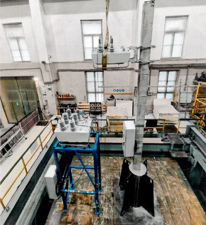 ©2021 NOJA Power, The OSM Recloser installation under test on the seismic shaking table, Center for Complex Seismic Testing, Russian Federation