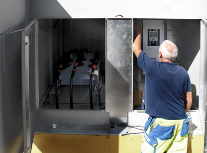 OSM Recloser in an underground cable protection Kiosk in Sweden