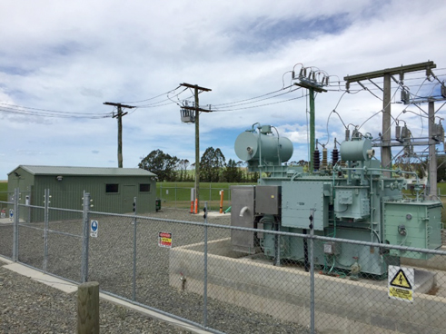 NOJA Power Recloser Installed in Network Waitaki Duntroon Substation (rear of substation)